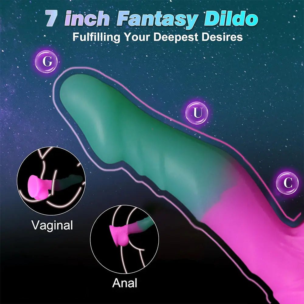 Ombre Ribbed Silicone Dildo - Realistic Silicone Big Dildo