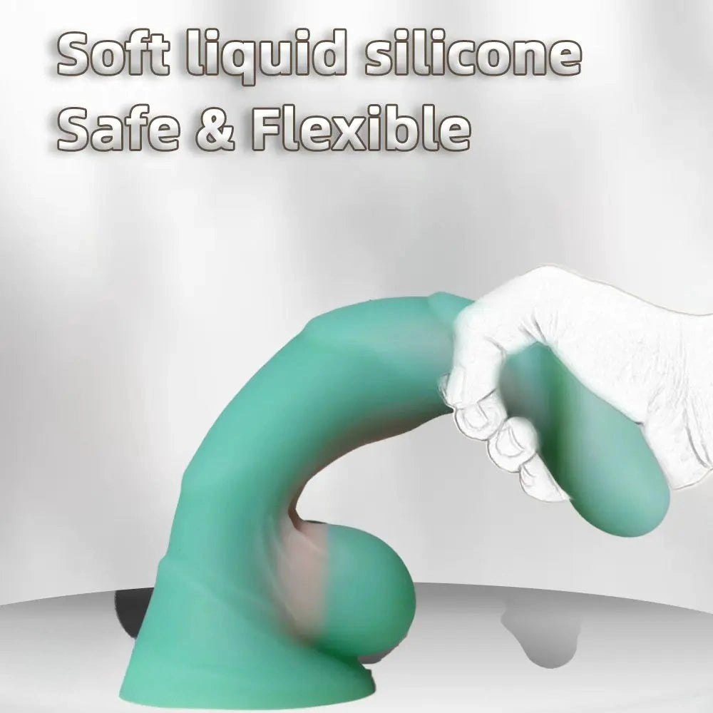 Ombre Ribbed Silicone Dildo - Realistic Silicone Big Dildo
