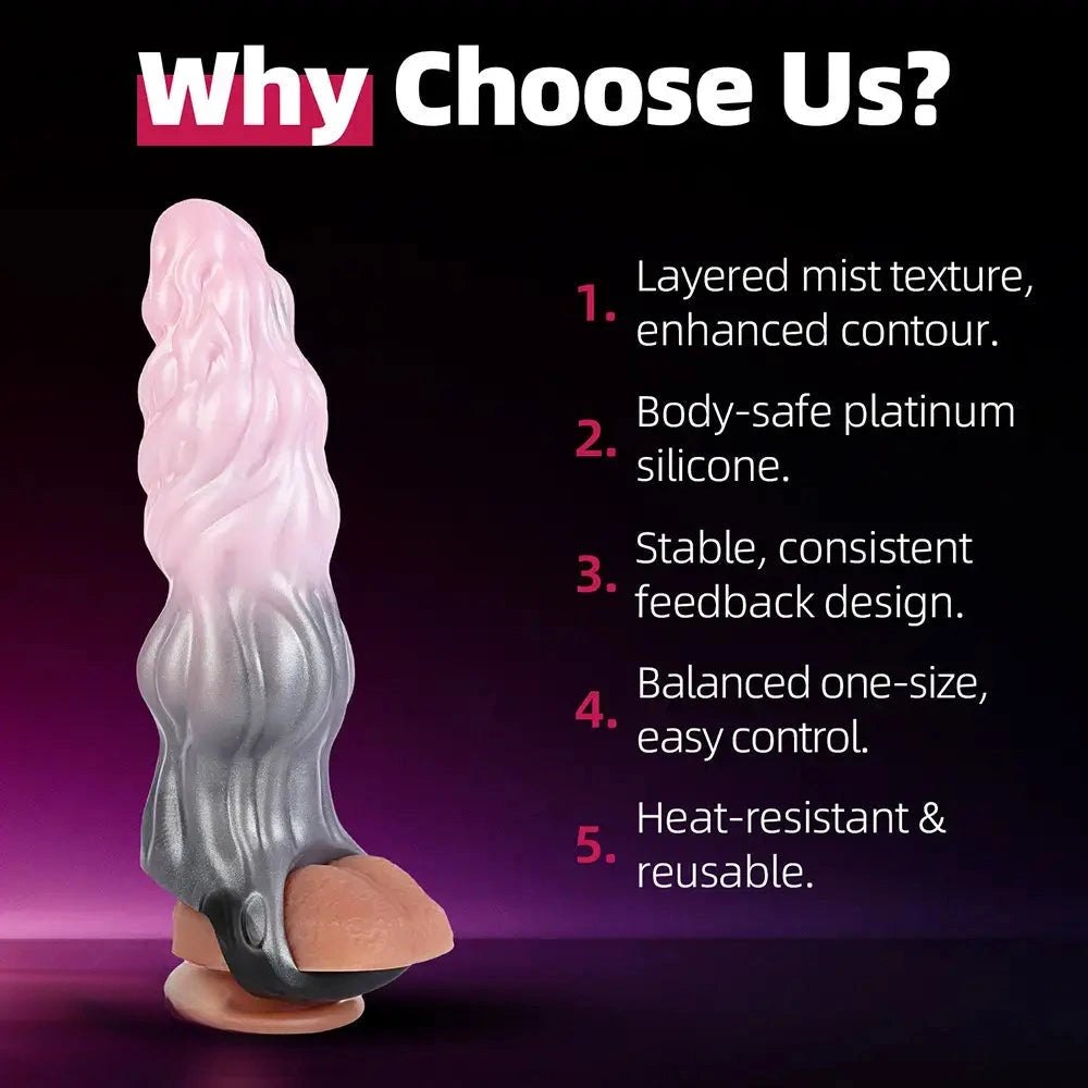 Ombre Ridged Cock Sleeve - Pink Fantasy Dildo Sleeve