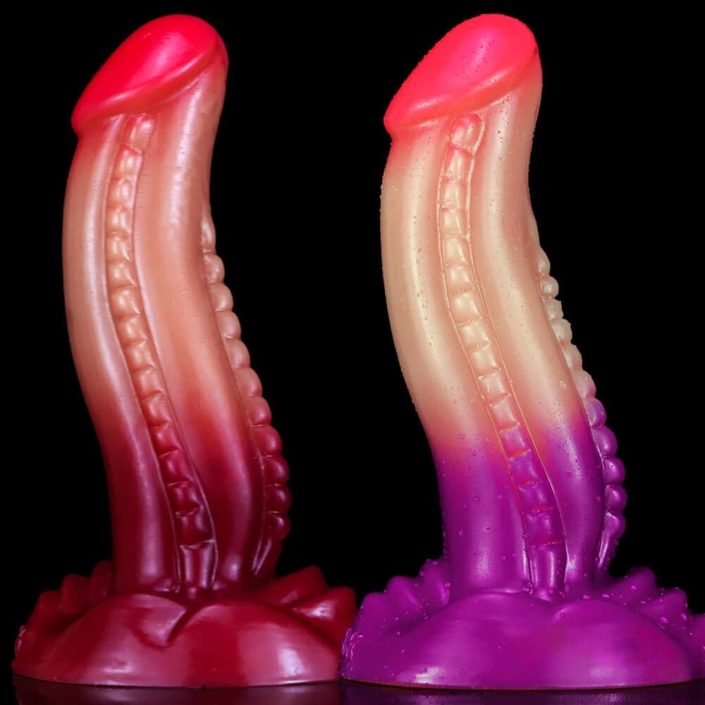 Ombre Ridged Fantasy Dildo - Silicone Fantasy Dildo