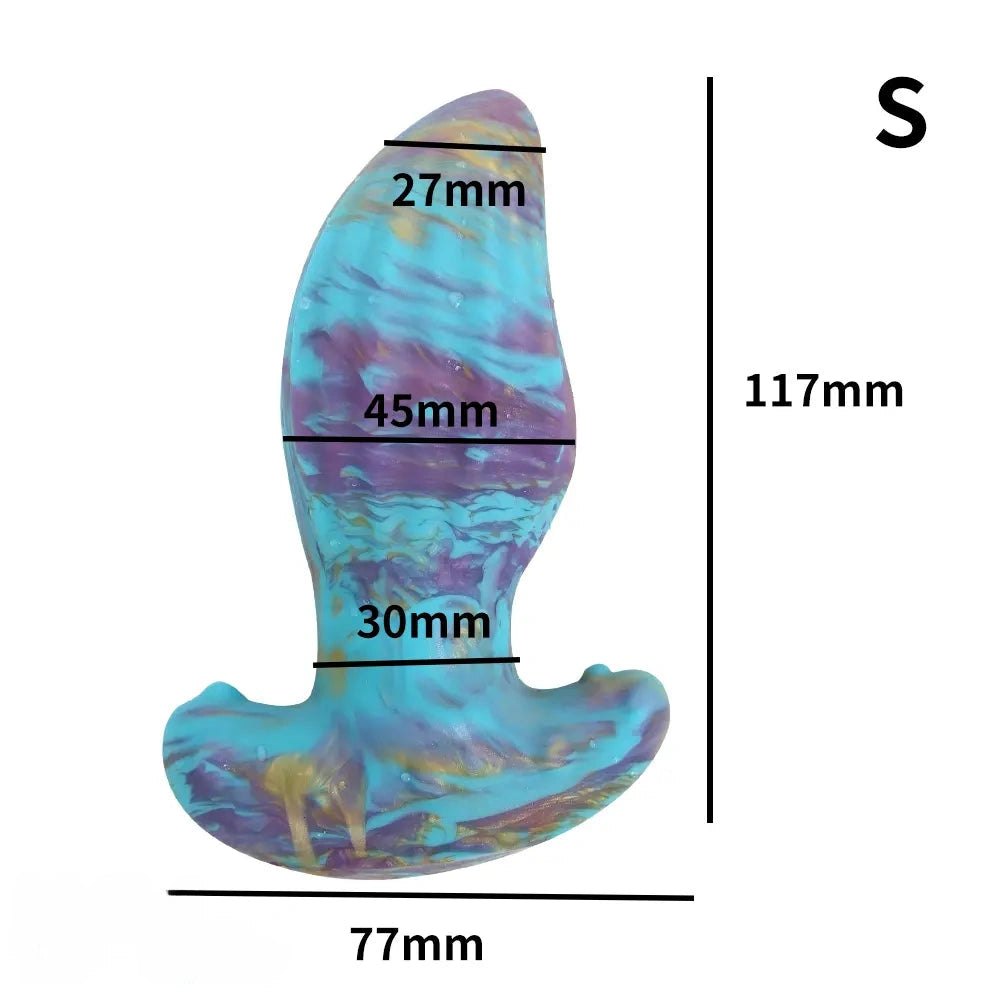 Ombre Ridged Plug Dildo - Fantasy Silicone Dildo, 5 Sizes