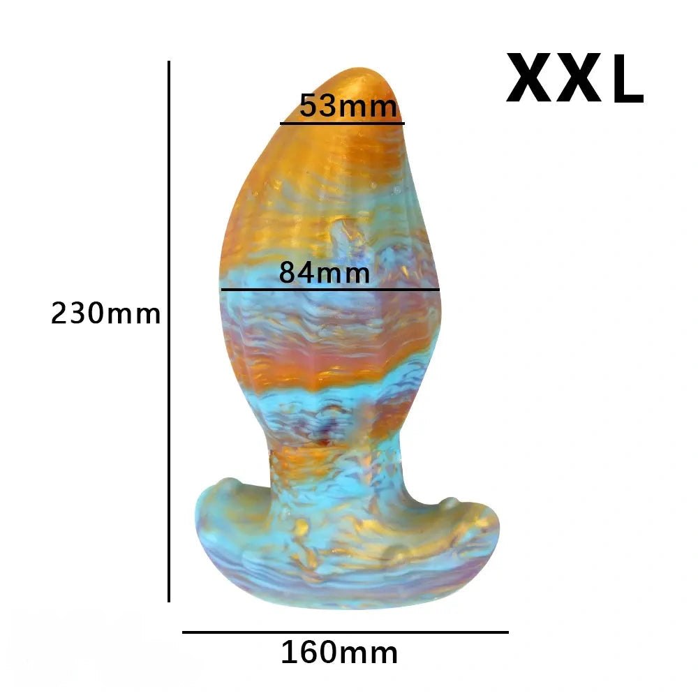 Ombre Ridged Plug Dildo - Fantasy Silicone Dildo, 5 Sizes