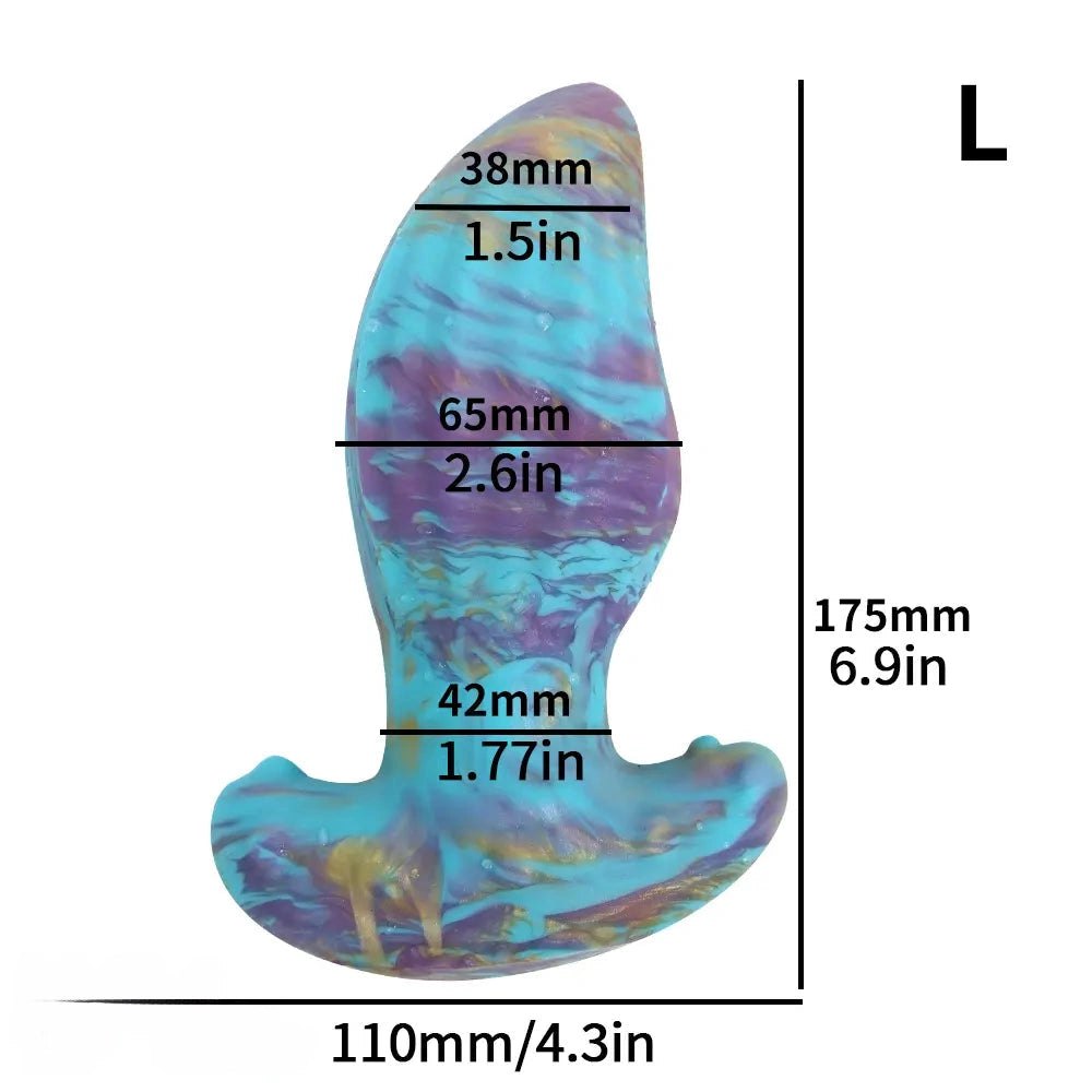 Ombre Ridged Plug Dildo - Fantasy Silicone Dildo, 5 Sizes