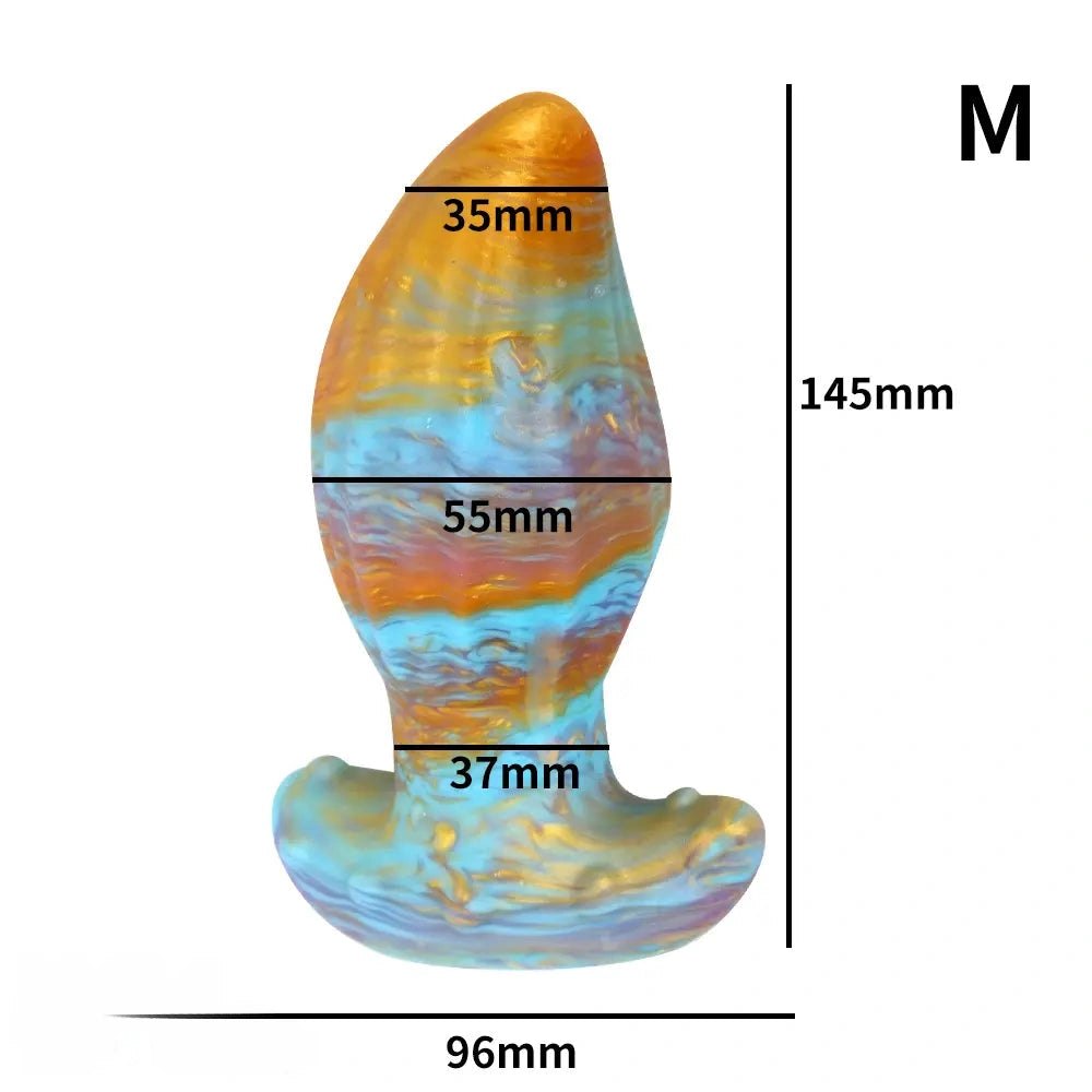 Ombre Ridged Plug Dildo - Fantasy Silicone Dildo, 5 Sizes