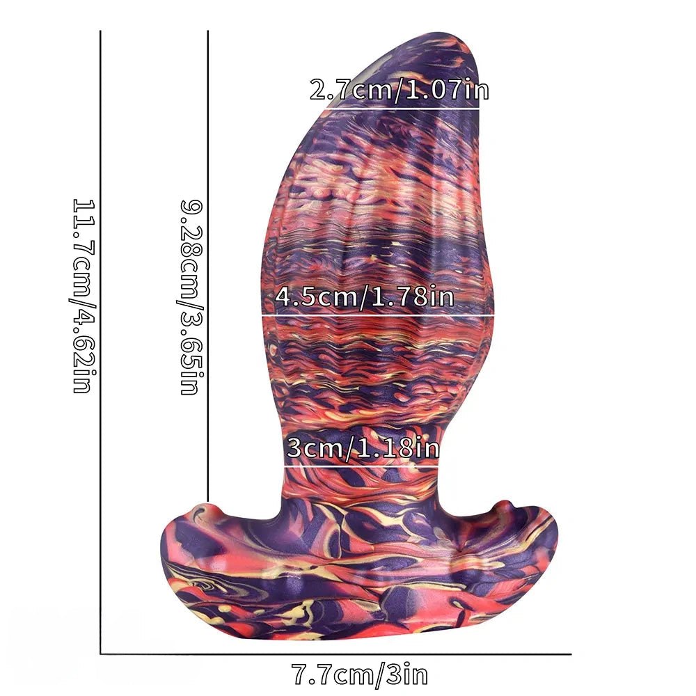 Ombre Ridged Plug Dildo - Fantasy Silicone Dildo, 5 Sizes