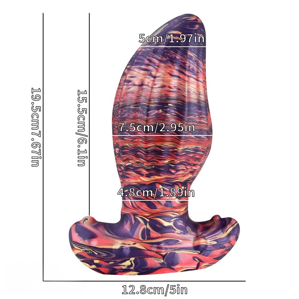 Ombre Ridged Plug Dildo - Fantasy Silicone Dildo, 5 Sizes