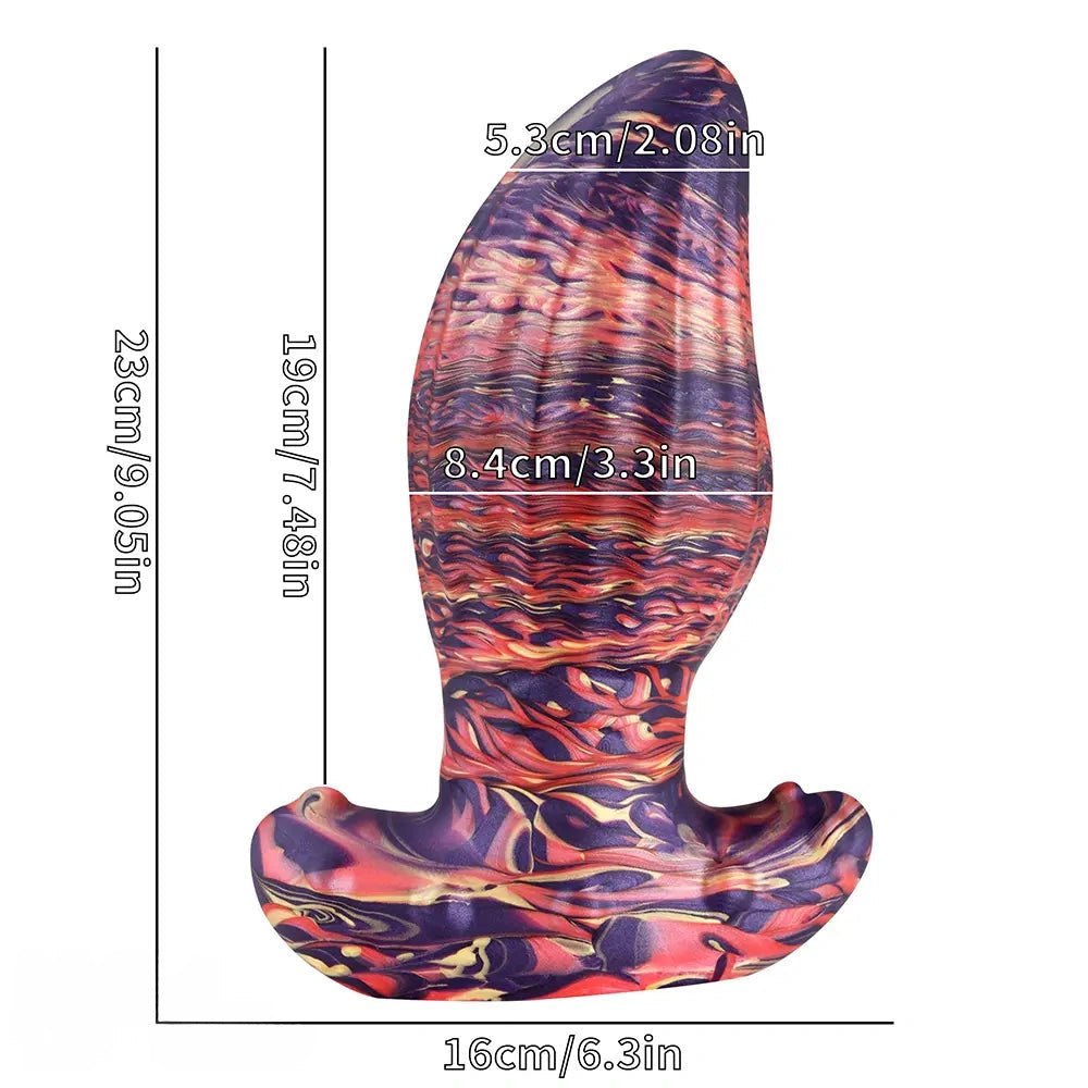 Ombre Ridged Plug Dildo - Fantasy Silicone Dildo, 5 Sizes