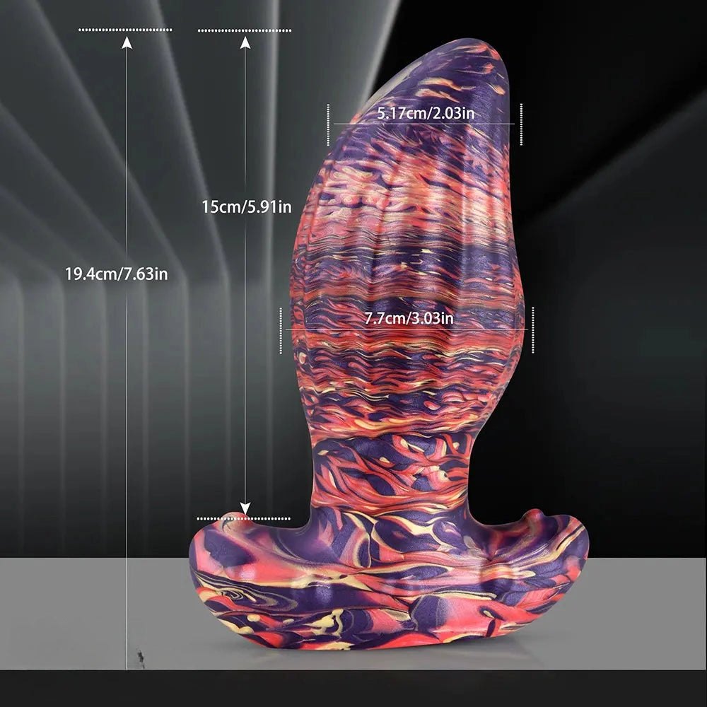 Ombre Ridged Plug Dildo - Fantasy Silicone Dildo, 5 Sizes