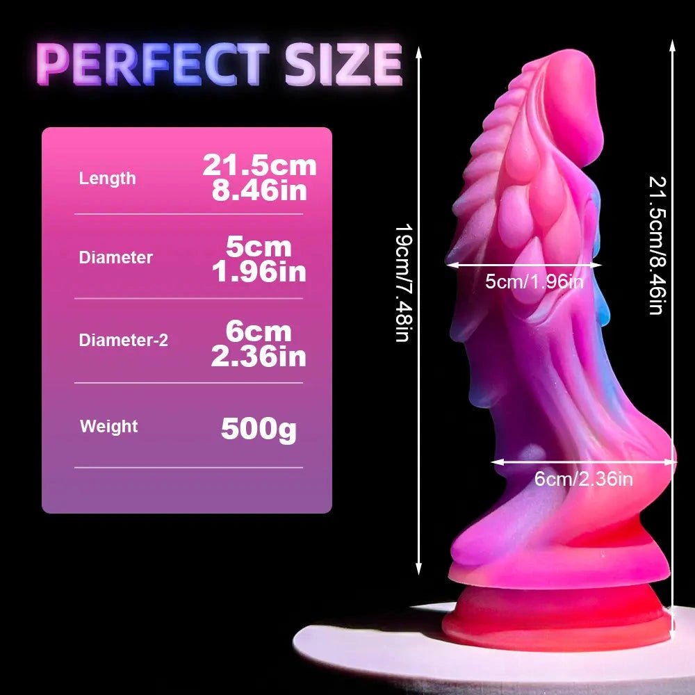 Ombre Scaled Fantasy Dildo 8.46in - Dragon Fantasy Dildo