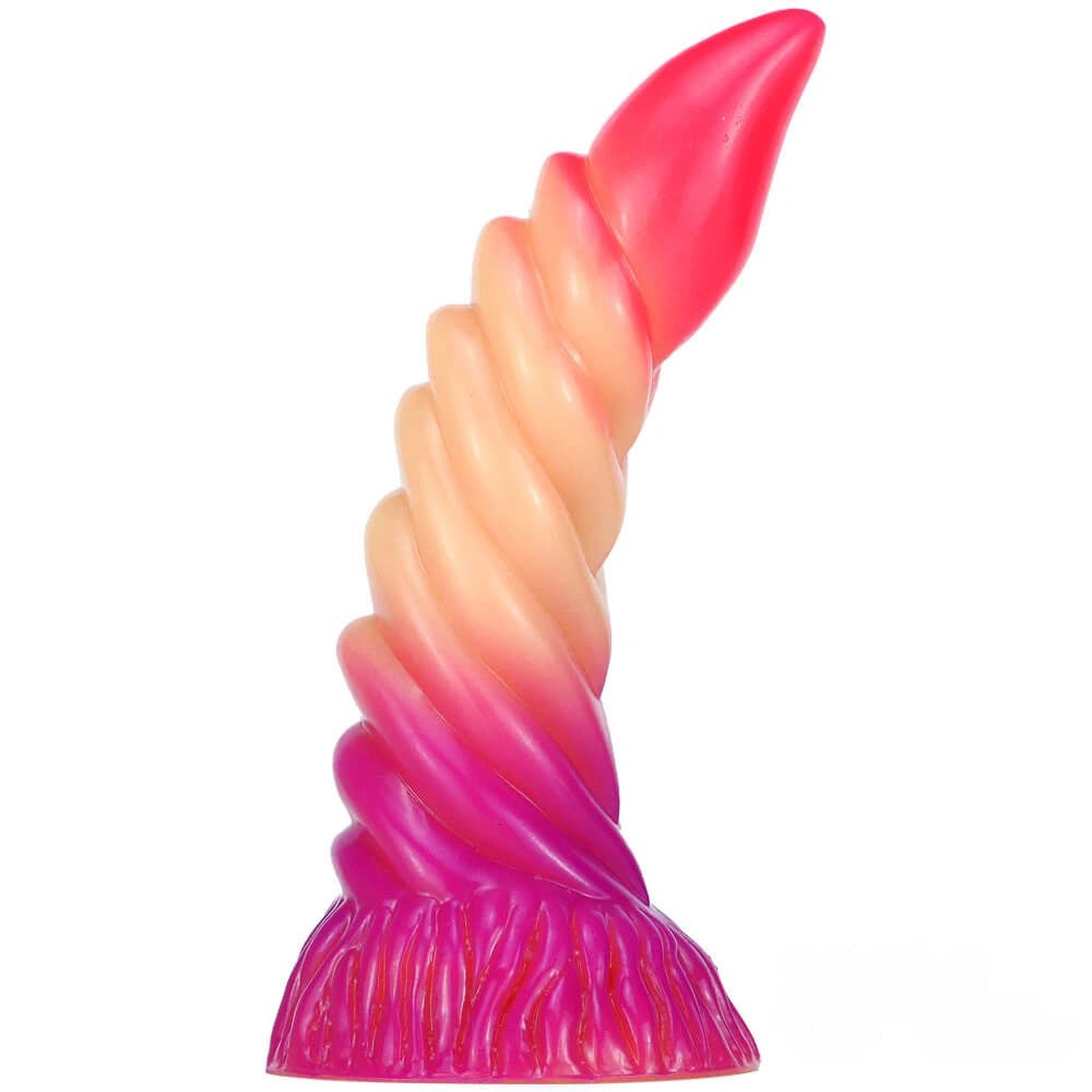 Ombre Spiral Fantasy Dildo 7.6 In - Dragon Horn Dildo