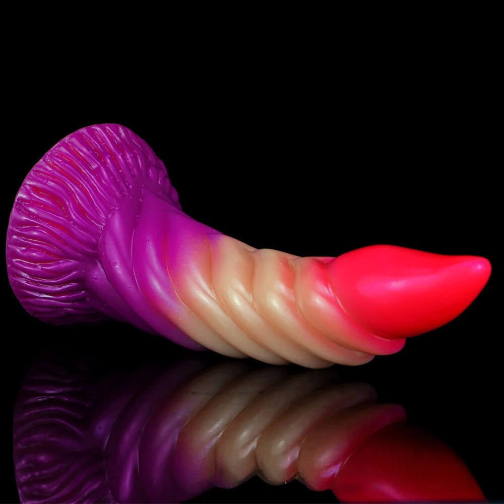 Ombre Spiral Fantasy Dildo 7.6 In - Dragon Horn Dildo