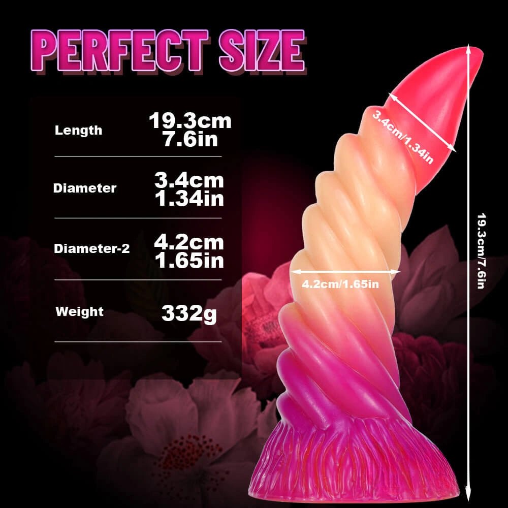 Ombre Spiral Fantasy Dildo 7.6 In - Dragon Horn Dildo