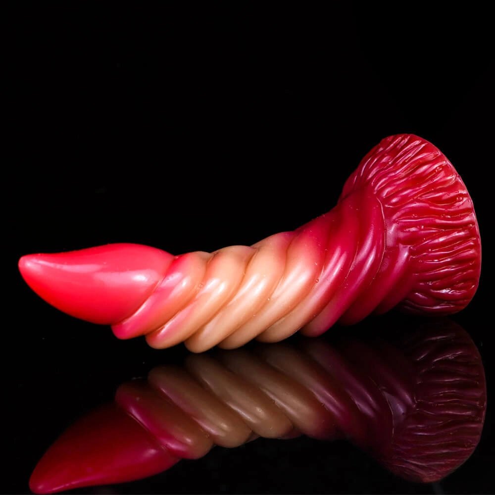 Ombre Spiral Fantasy Dildo 7.6 In - Dragon Horn Dildo