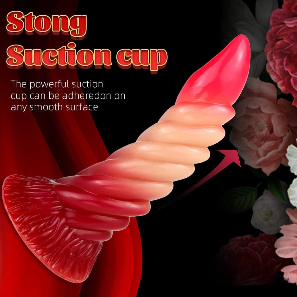 Ombre Spiral Fantasy Dildo 7.6 In - Dragon Horn Dildo