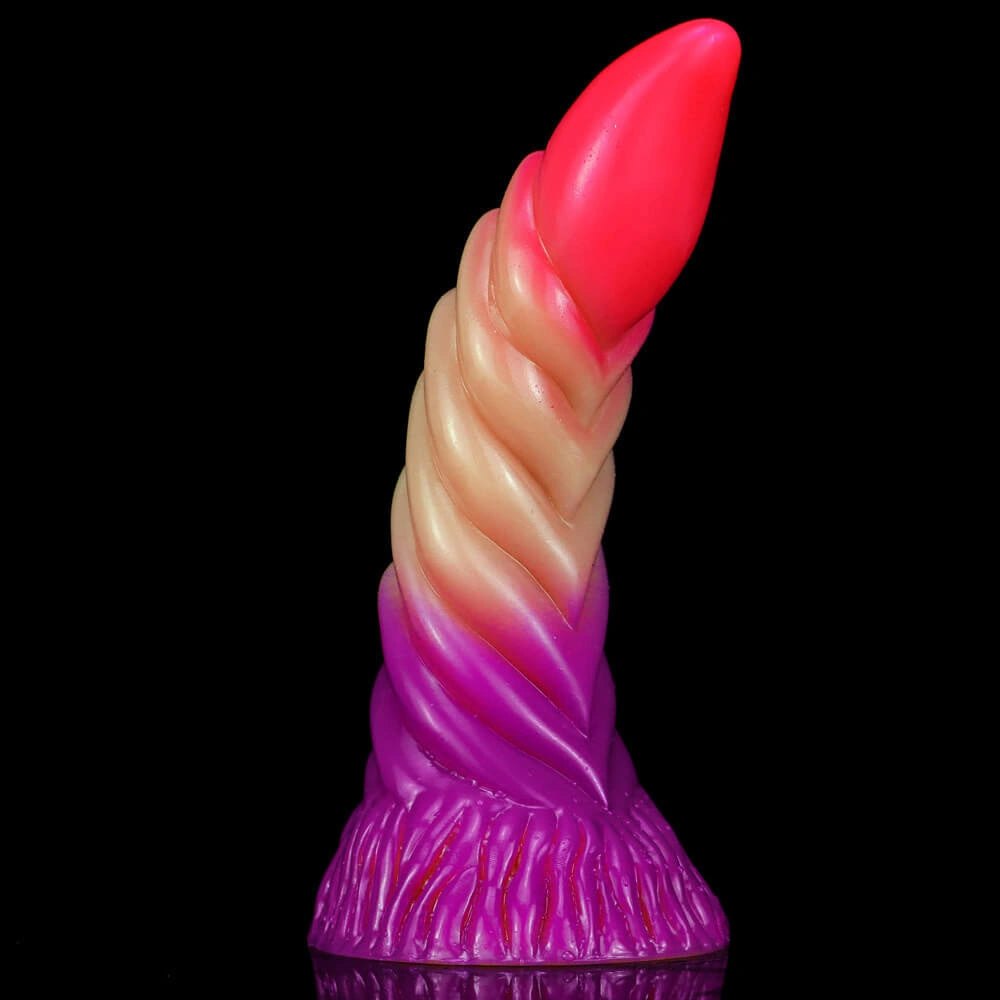 Ombre Spiral Fantasy Dildo 7.6 In - Dragon Horn Dildo