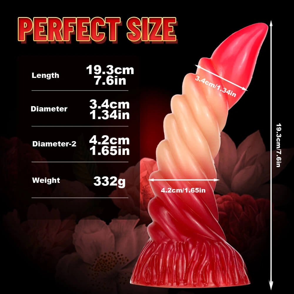 Ombre Spiral Ridged Fantasy Dildo - Fantasy Dildos