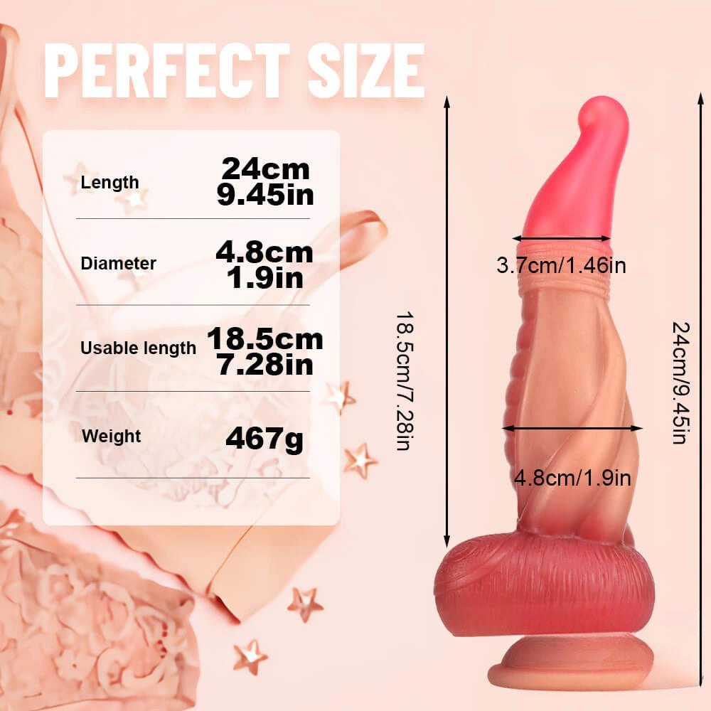 Ombre Suction Cup Fantasy Dildo - Long Fantasy Dildo