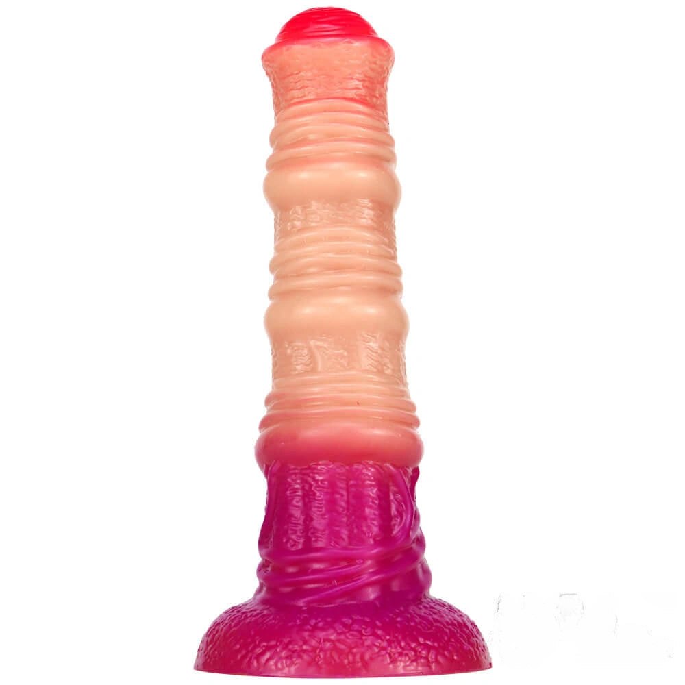 Ombre Twist Knot Horse Dildo - Silicone Animal Knot Dildo