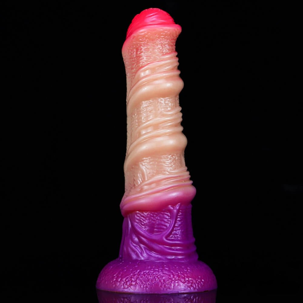 Ombre Twist Knot Horse Dildo - Silicone Animal Knot Dildo