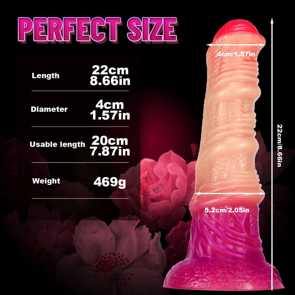 Ombre Twist Knot Horse Dildo - Silicone Animal Knot Dildo