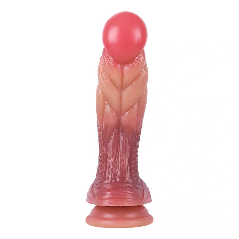 Ombre Veined Dildo 7.5 in - Silicone Suction Dildo