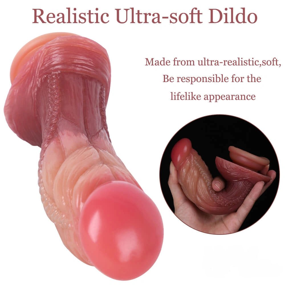 Ombre Veined Dildo 7.5 in - Silicone Suction Dildo