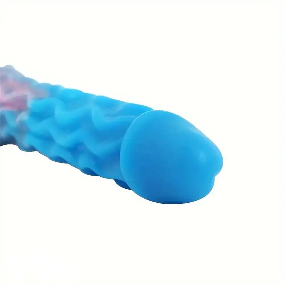 Ombre Wave Ridged Double-Ended Dildo - Double Dildo