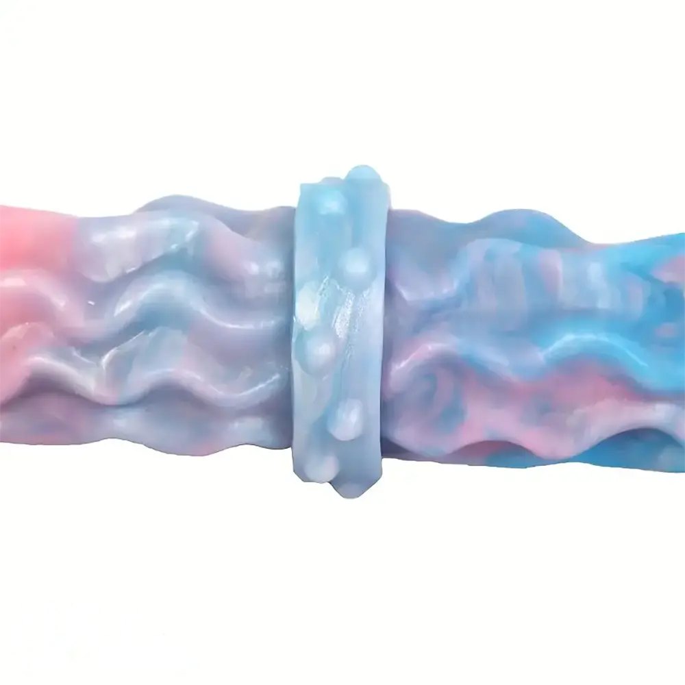 Ombre Wave Ridged Double-Ended Dildo - Double Dildo