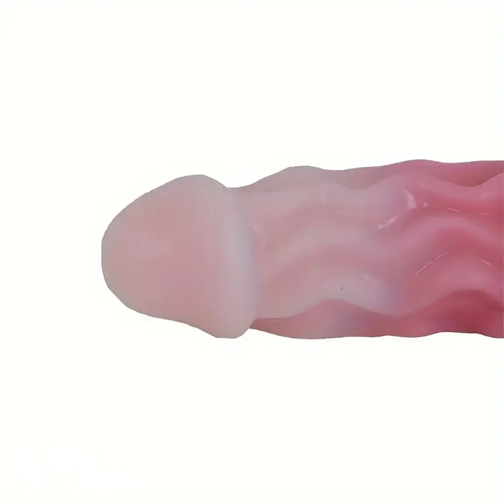 Ombre Wave Ridged Double-Ended Dildo - Double Dildo