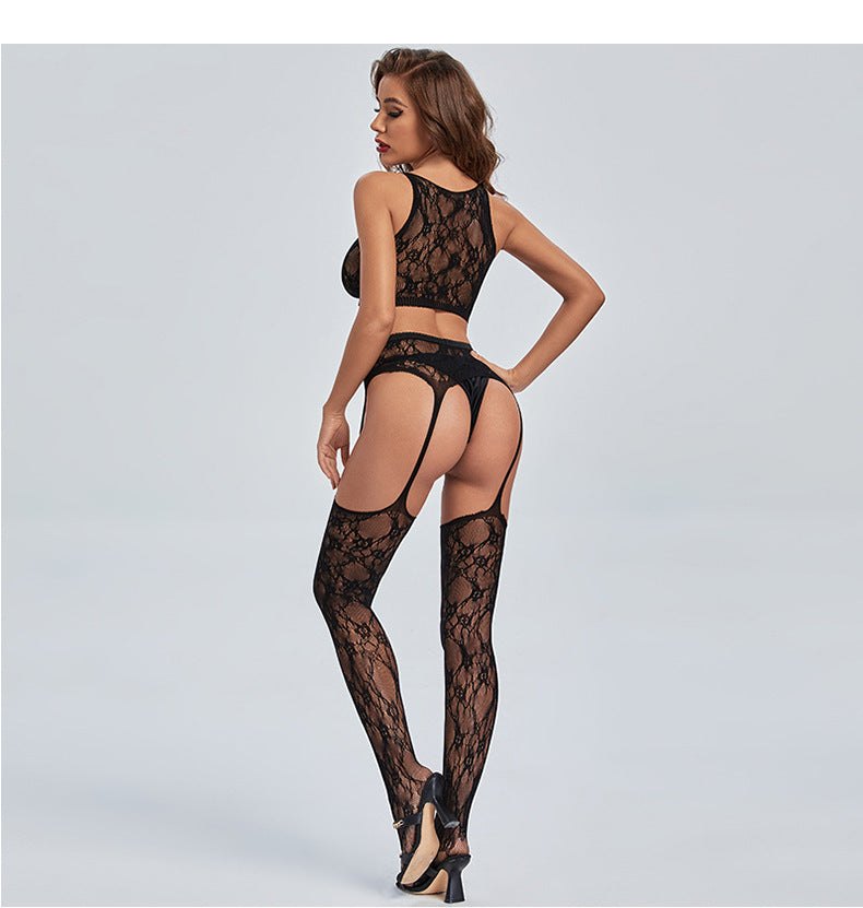Open Crotch Mesh Stockings - Thigh High Stockings