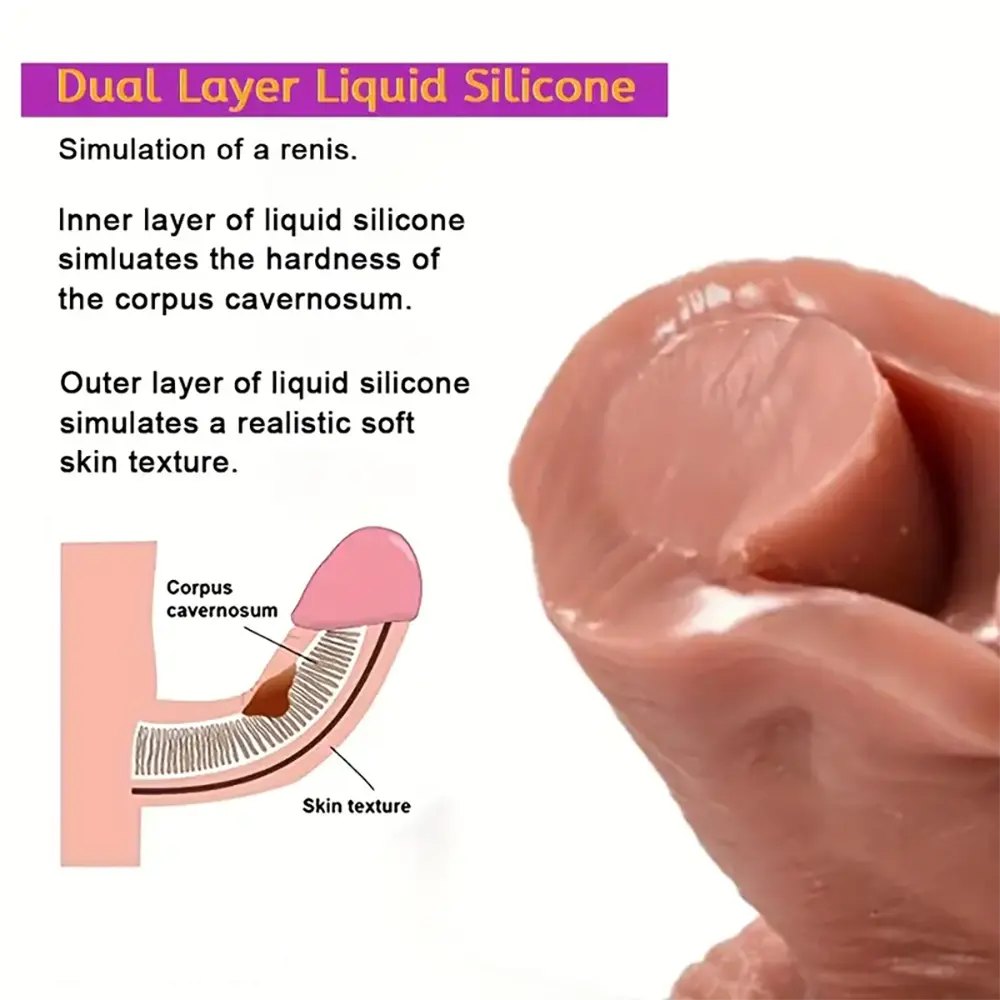 Painted Thick Big Dildo - Realistic Huge Silicone Dildo