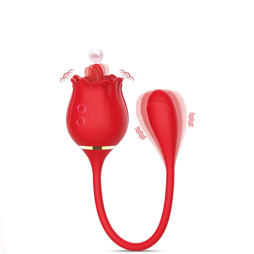 Palm-Size Rose Tongue Vibrator - Clit Stimulator Toy