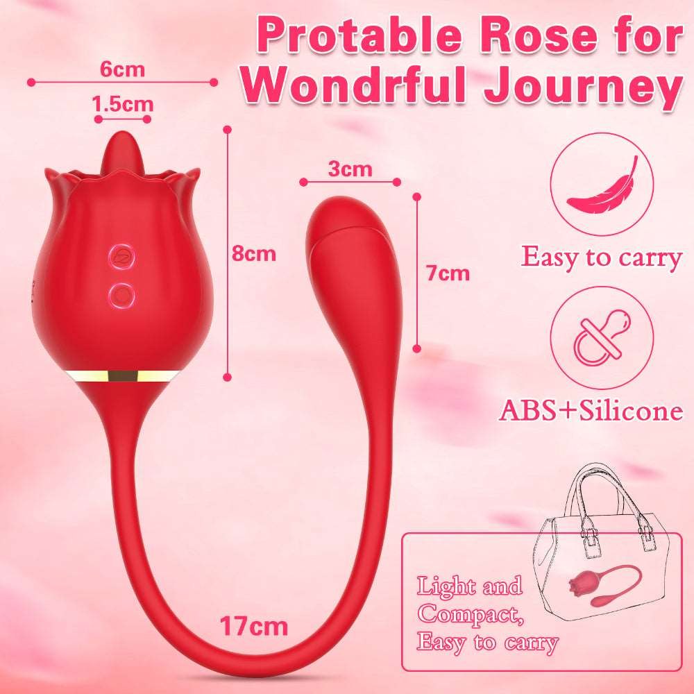 Palm-Size Rose Tongue Vibrator - Clit Stimulator Toy