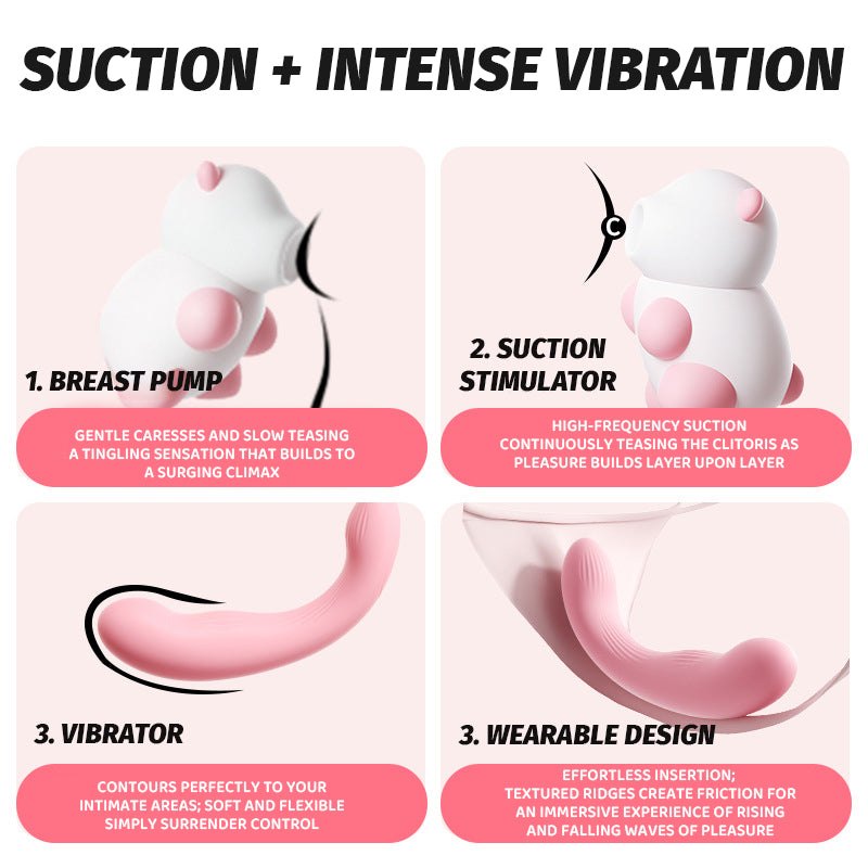 Panda Dual Suction G-Spot Vibrator - Clitoral Suction Toy