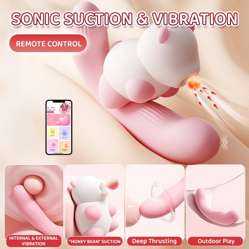 Panda Dual Suction G-Spot Vibrator - Clitoral Suction Toy