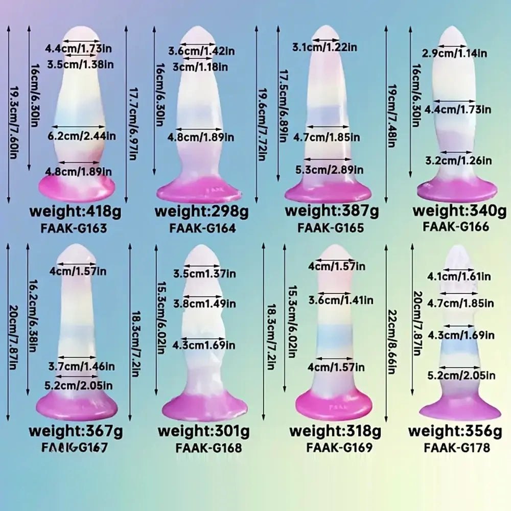 Pastel Ombre Silicone Plug - Silicone Butt Plug Dildo