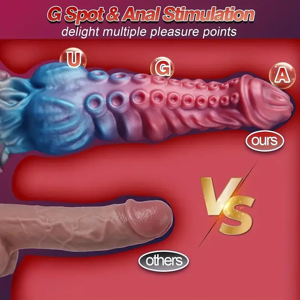 Peacock Knot Animal Dildo - Colorful Knotted Dildo 9.84