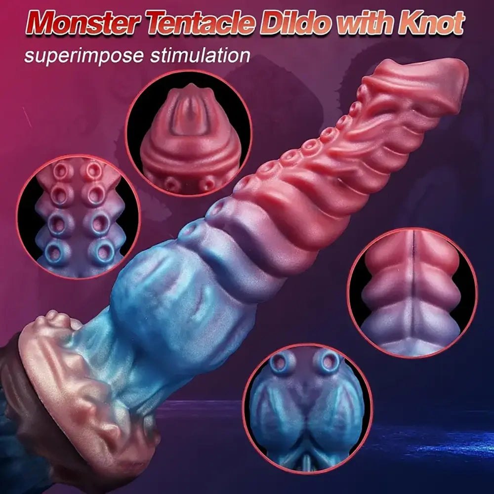 Peacock Knot Animal Dildo - Colorful Knotted Dildo 9.84