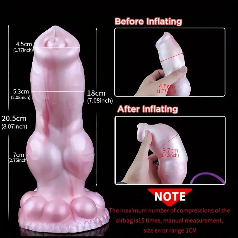 Pearl Knot Suction Dildo - Silicone Animal Knot Dildo