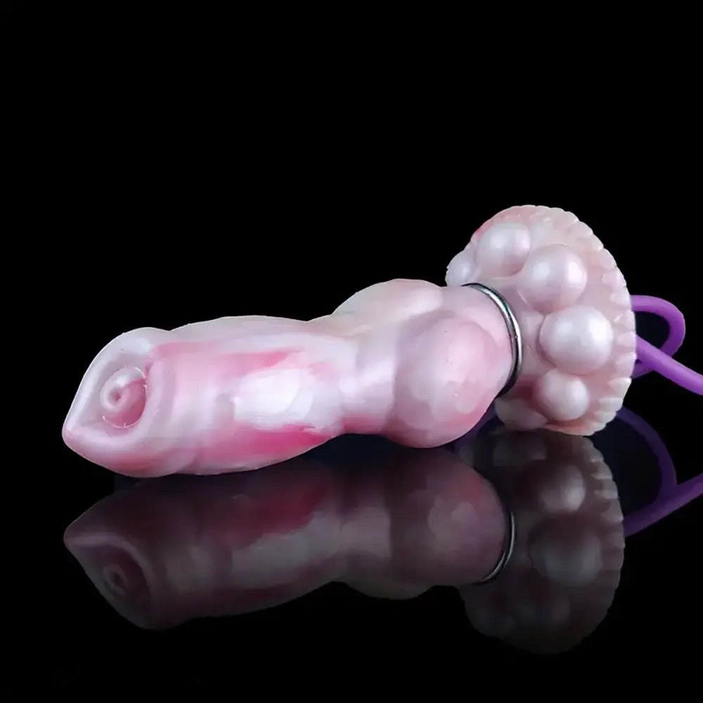 Pearl Knot Suction Dildo - Silicone Animal Knot Dildo