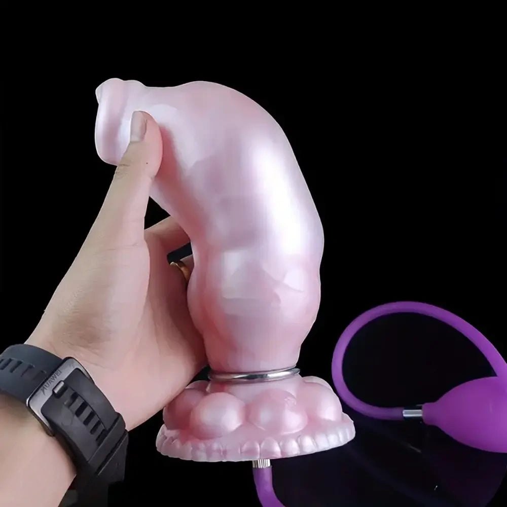 Pearl Knot Suction Dildo - Silicone Animal Knot Dildo