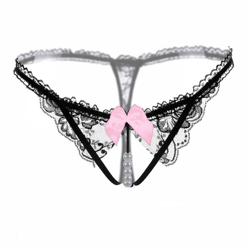 Pearl Open-Crotch Lace Thong - Sexy G String Thong