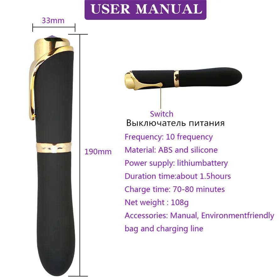 Pen-Shaped G-Spot Vibrator - Silicone Mini Vibrator