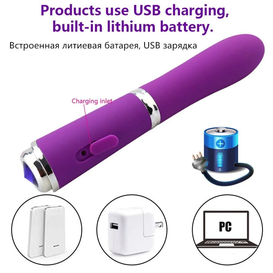 Pen-Shaped G-Spot Vibrator - Silicone Mini Vibrator