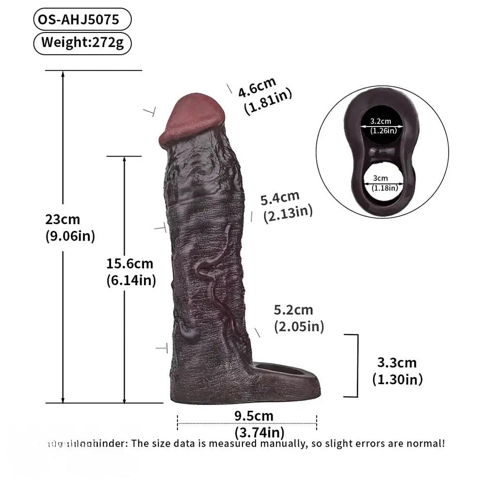 Penis Sleeve With Ring 9.06in - Realistic Dildo Extender