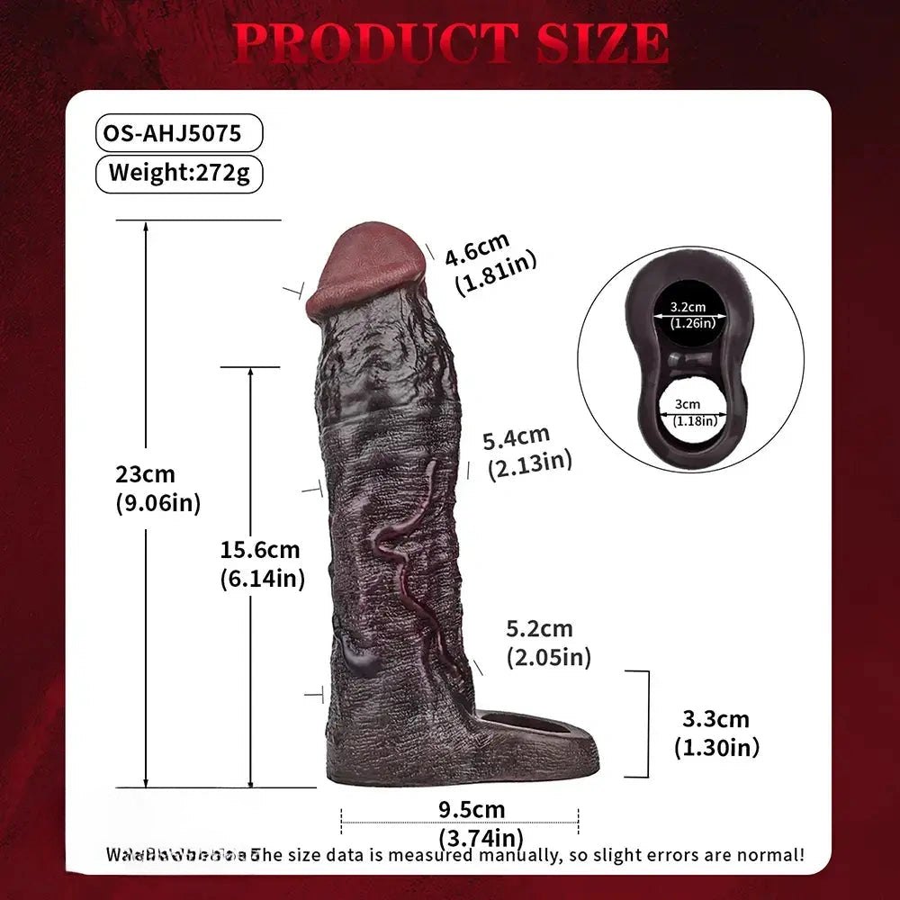 Penis Sleeve With Ring 9.06in - Realistic Dildo Extender