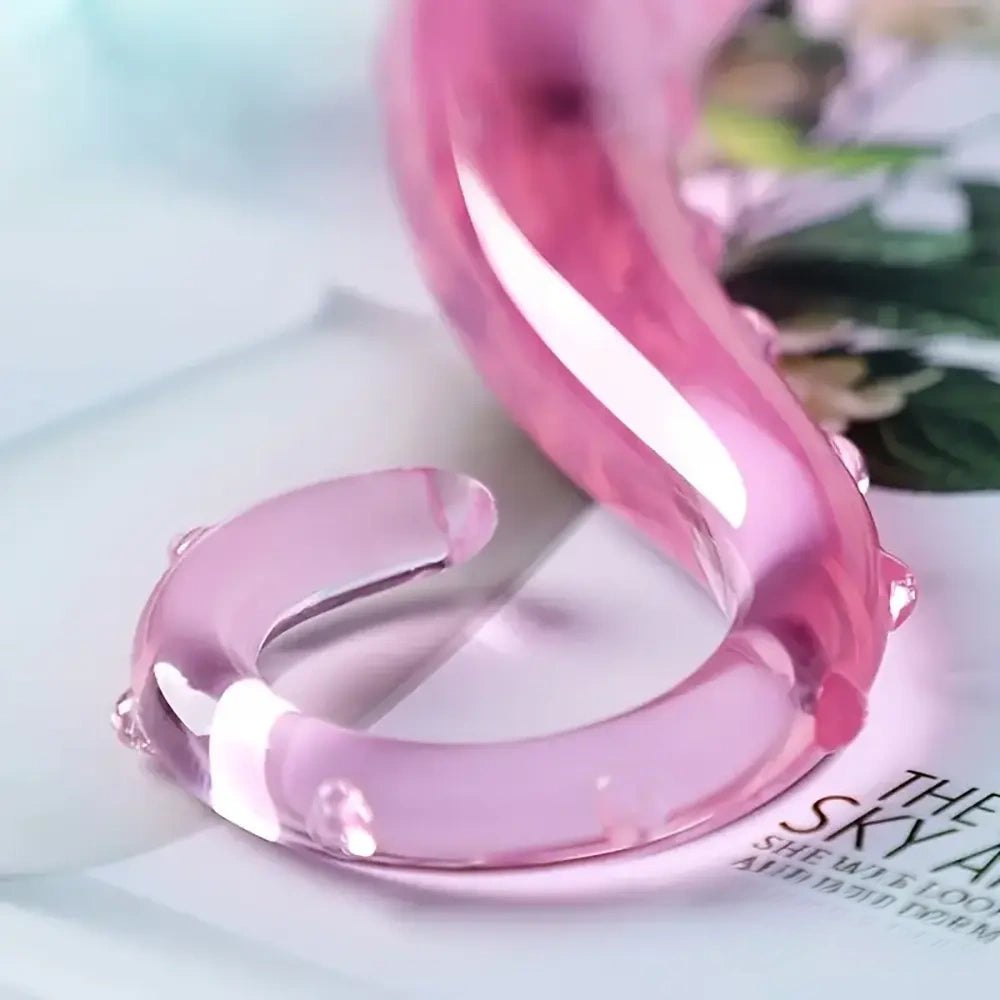 Pink Crystal Glass Dildo - 3-Style Glass Dildo Set