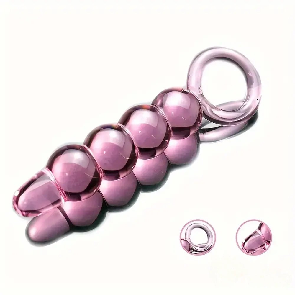 Pink Crystal Glass Dildo - 3-Style Glass Dildo Set