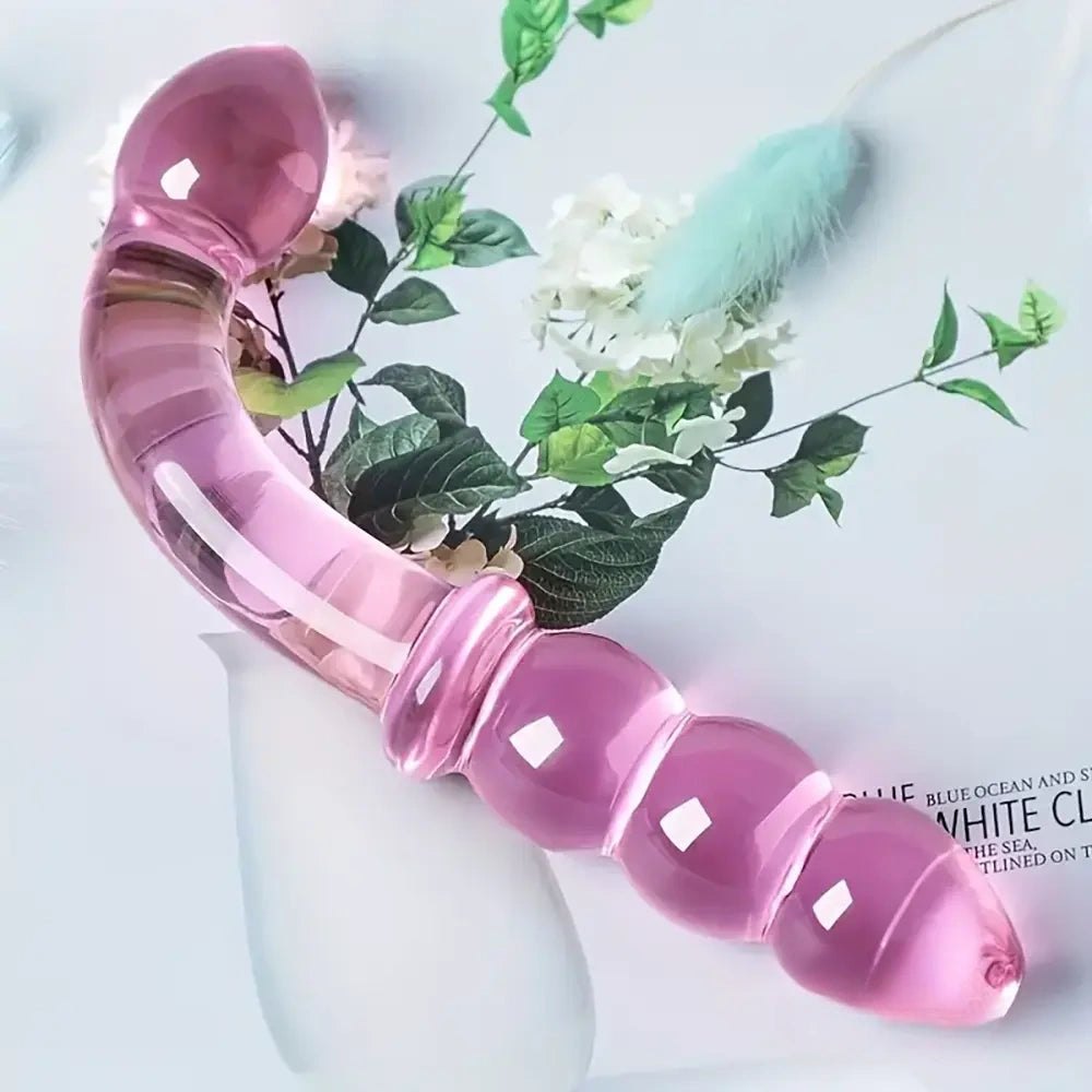 Pink Crystal Glass Dildo - 3-Style Glass Dildo Set