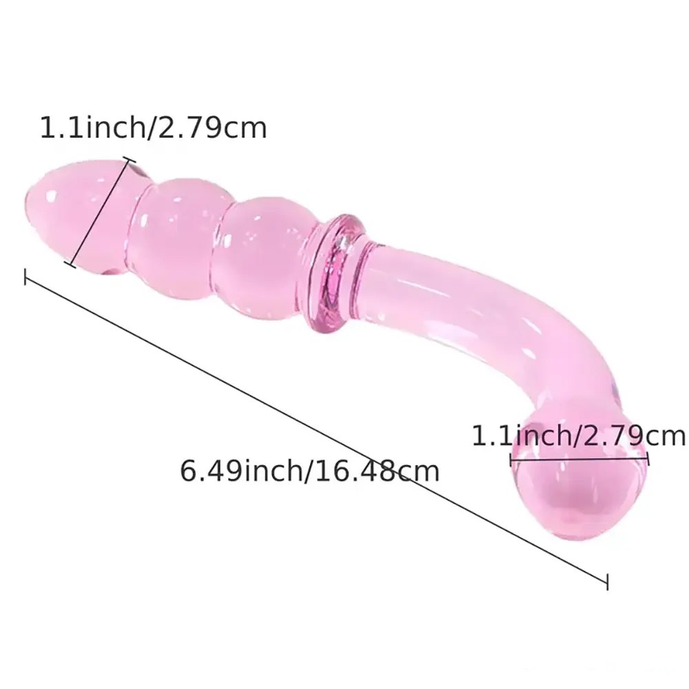 Pink Crystal Glass Dildo - 3-Style Glass Dildo Set